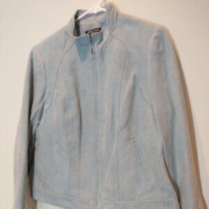 NWOT Tribal Studio Light Blue Ultra Suede Workwear Jacket Size M